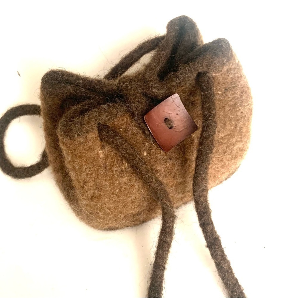 HANDMADE FASHION Brown Woolen Handbag